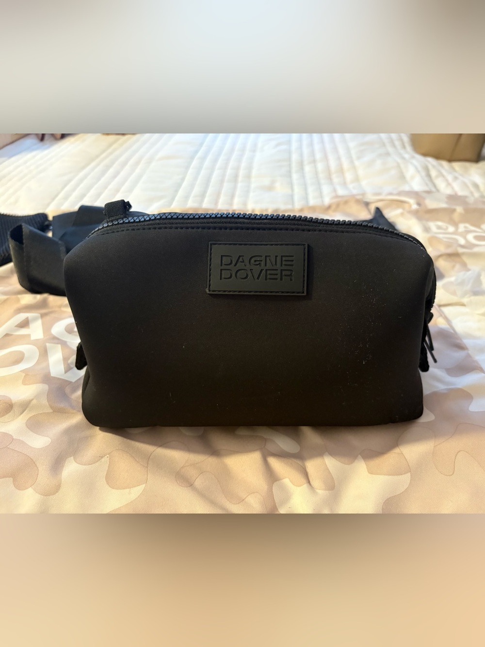 Medium Dagne Dover Black Duffel Tote with Wide Straps - Picture 14 of 15